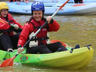 Family friends kayaking