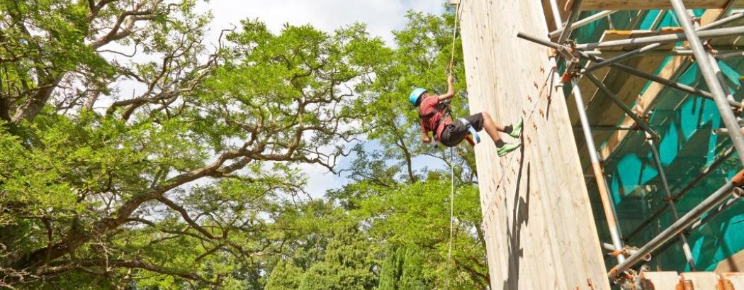 Commando jumping down the abseiling tower | JCA