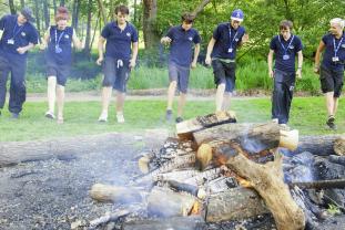 Campfire with students