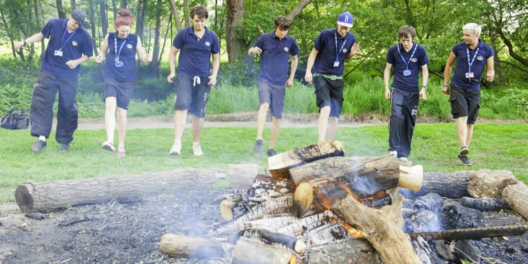 Campfire with students