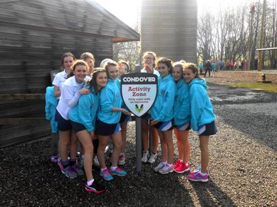 Netballers at Condover Hall's high ropes