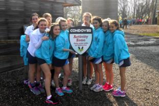 Netballers at Condover Hall's high ropes