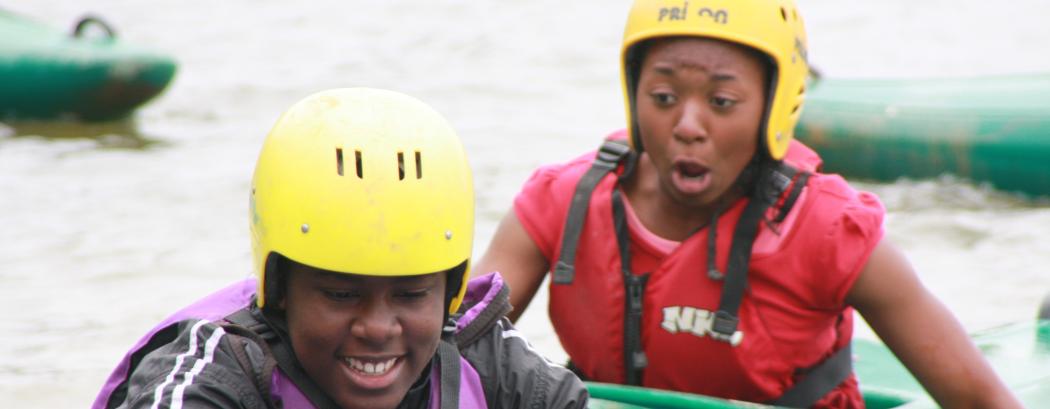 Enjoying canoeing on a lake