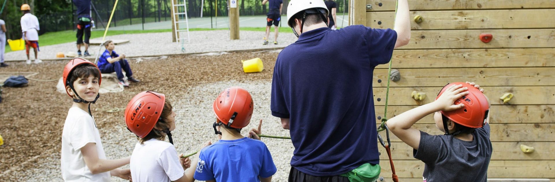 Children using the low ropes