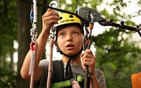 Student getting ready to climb at Condover Hall