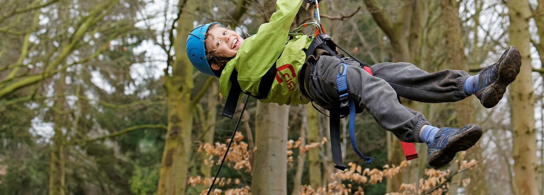 Child on a zip wire