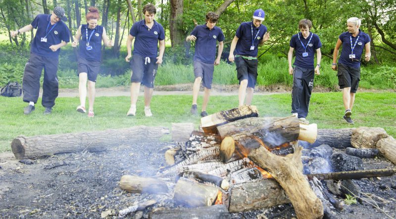 Campfire with students