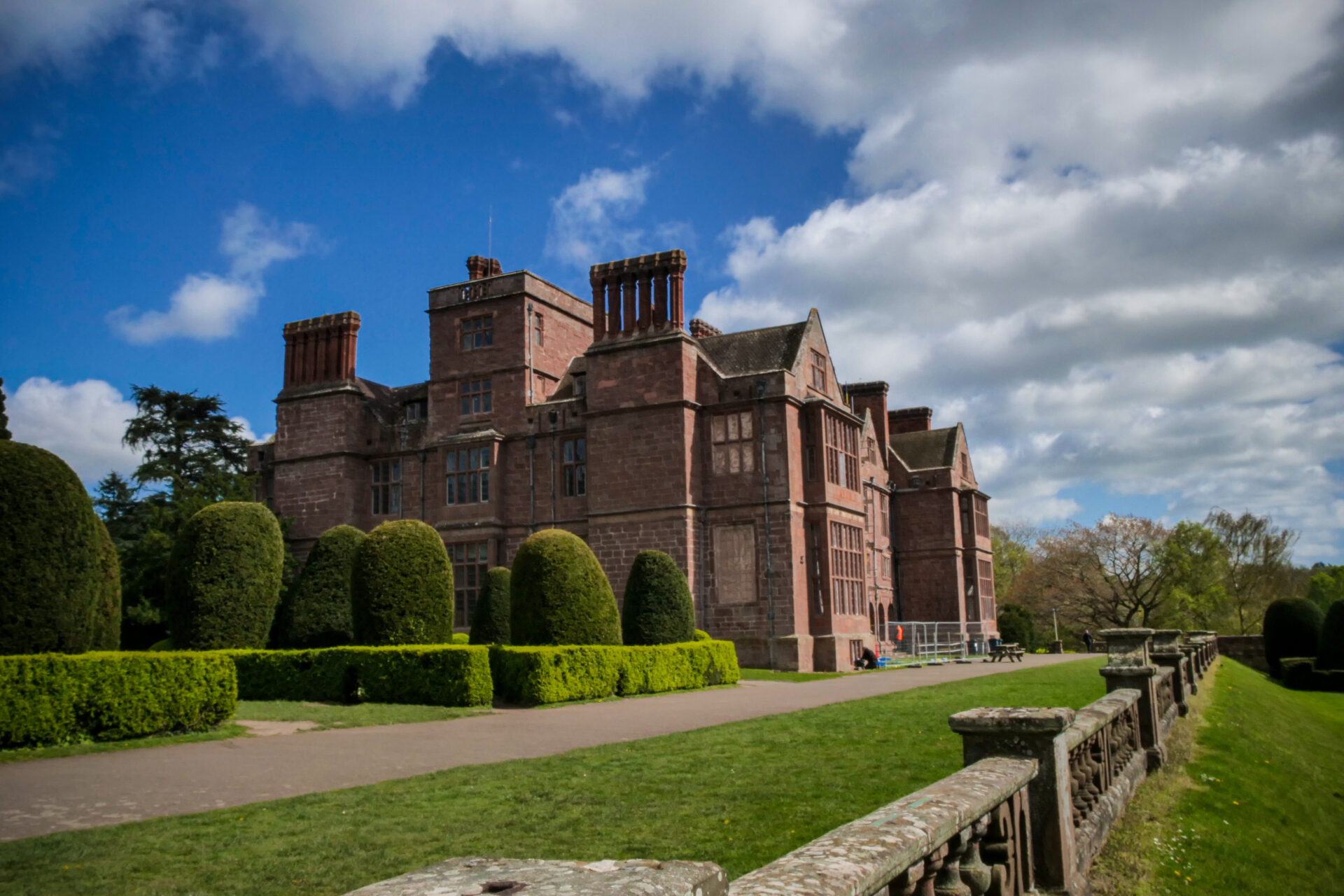 A side view of Condover Hall