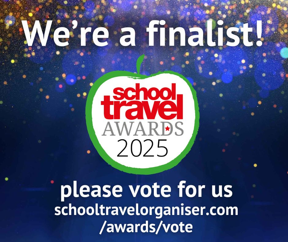 We're a finalist! Please vote for us at the School Travel Awards 2025