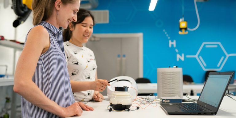 Students taking part in a STEM workshop